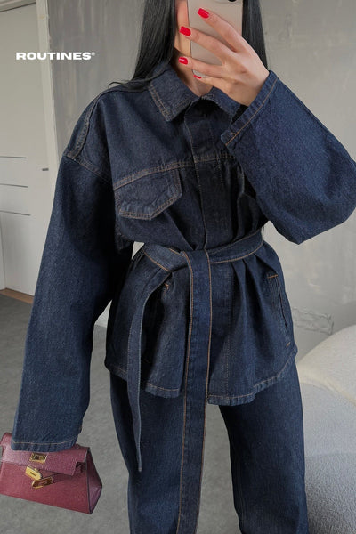 Leonie Two Piece Tie Up Denim Set