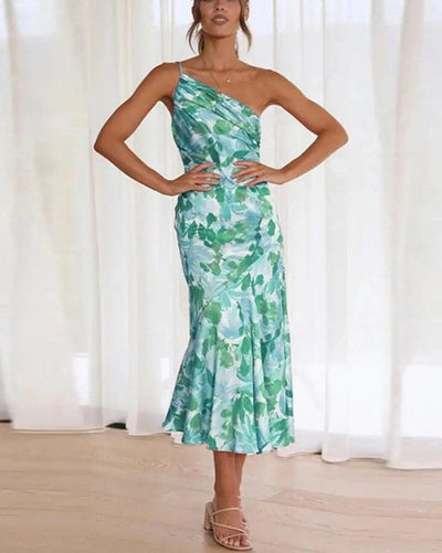 Alice | Asymmetrisches Maxikleid mit floralem Muster für Damen