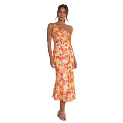 Alice | Asymmetrisches Maxikleid mit floralem Muster für Damen