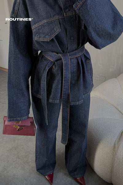 Leonie Two Piece Tie Up Denim Set