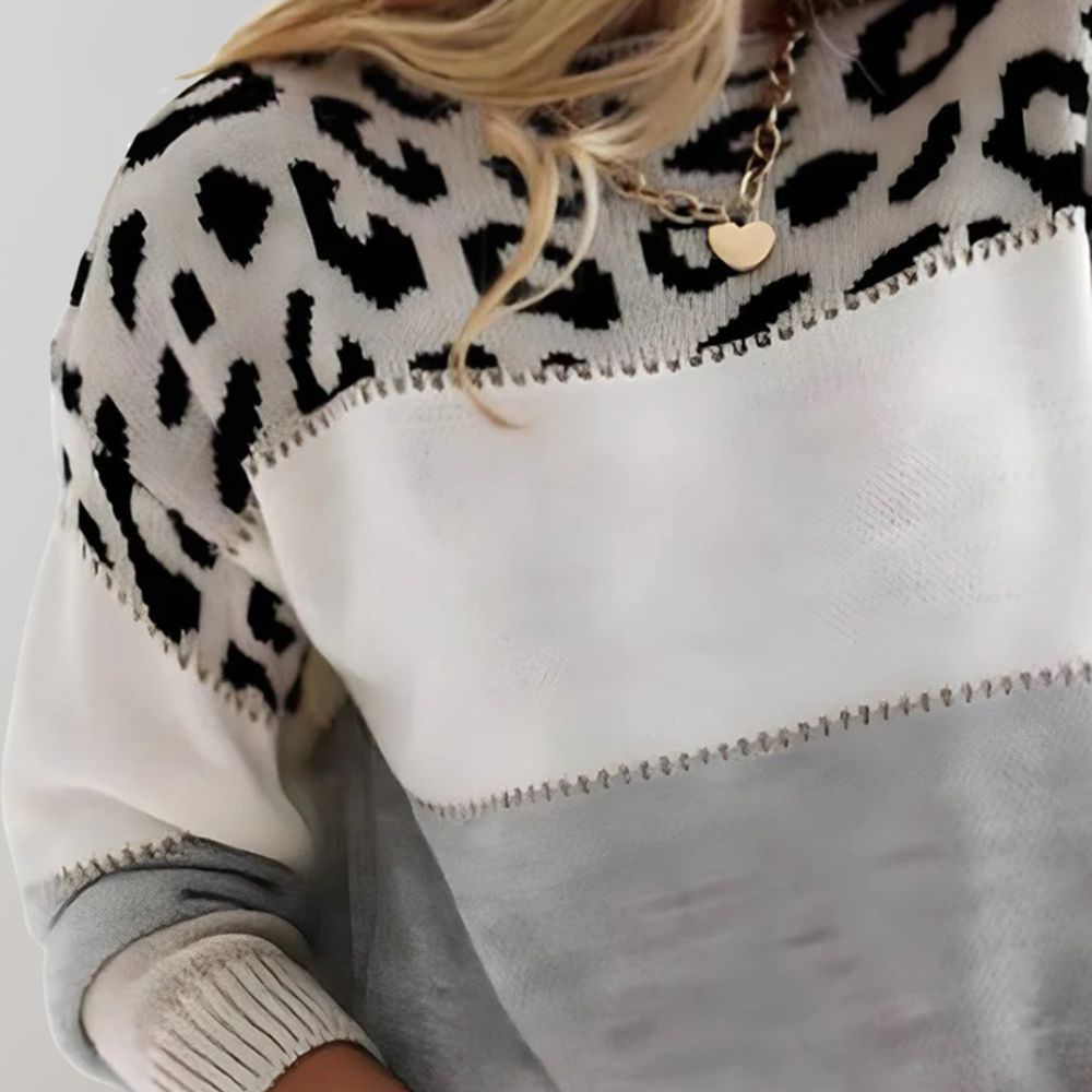 Felicitas | Lässiger Pullover mit Leopardenmuster